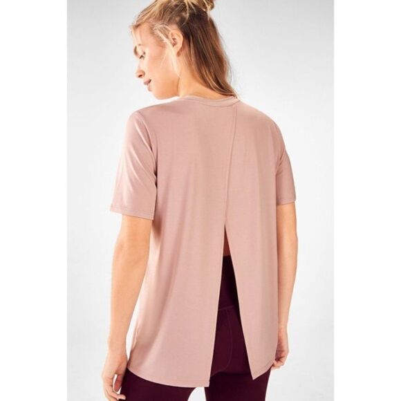 Fabletics Vivienne Cross Back Tee Dusty Rose - Picture 6 of 13
